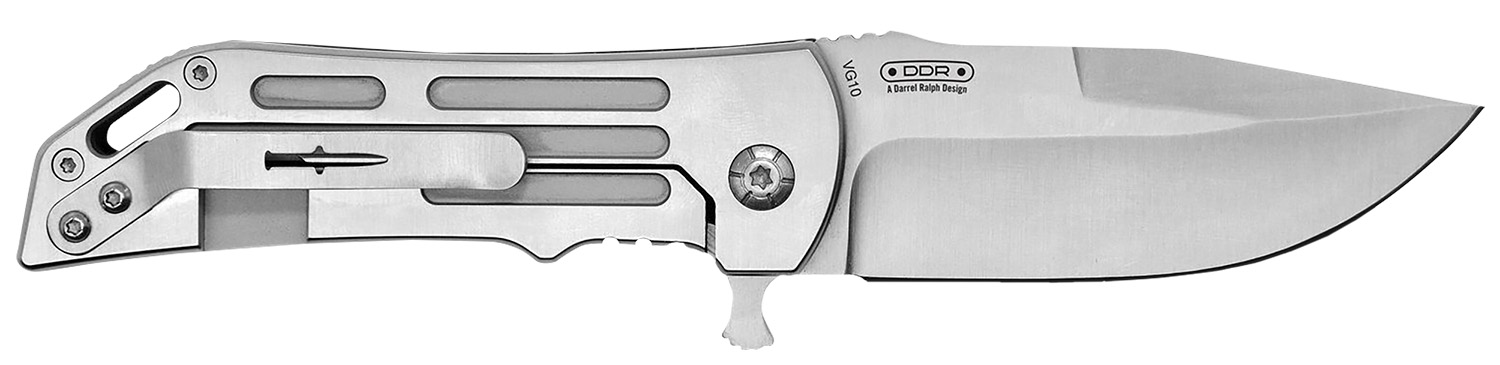 Camillus 19643 Dominator II 3 Inch Folding Drop Point Plain Titanium Bonded 420 Stainless Steel Blade, Silver Carbon Fiber/SS Handle | 016162196437