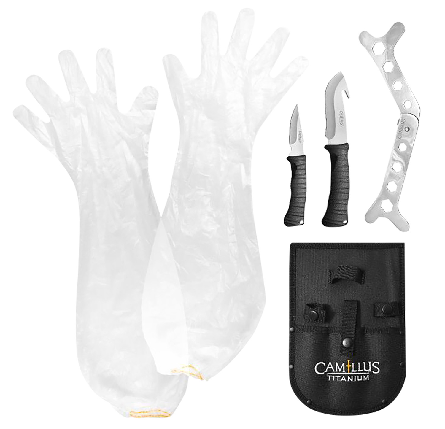 Camillus 19439 Hunting Kit  Fixed Caper/GutHook Plain Titanium Nitride Coated 5 Pieces | 016162194396