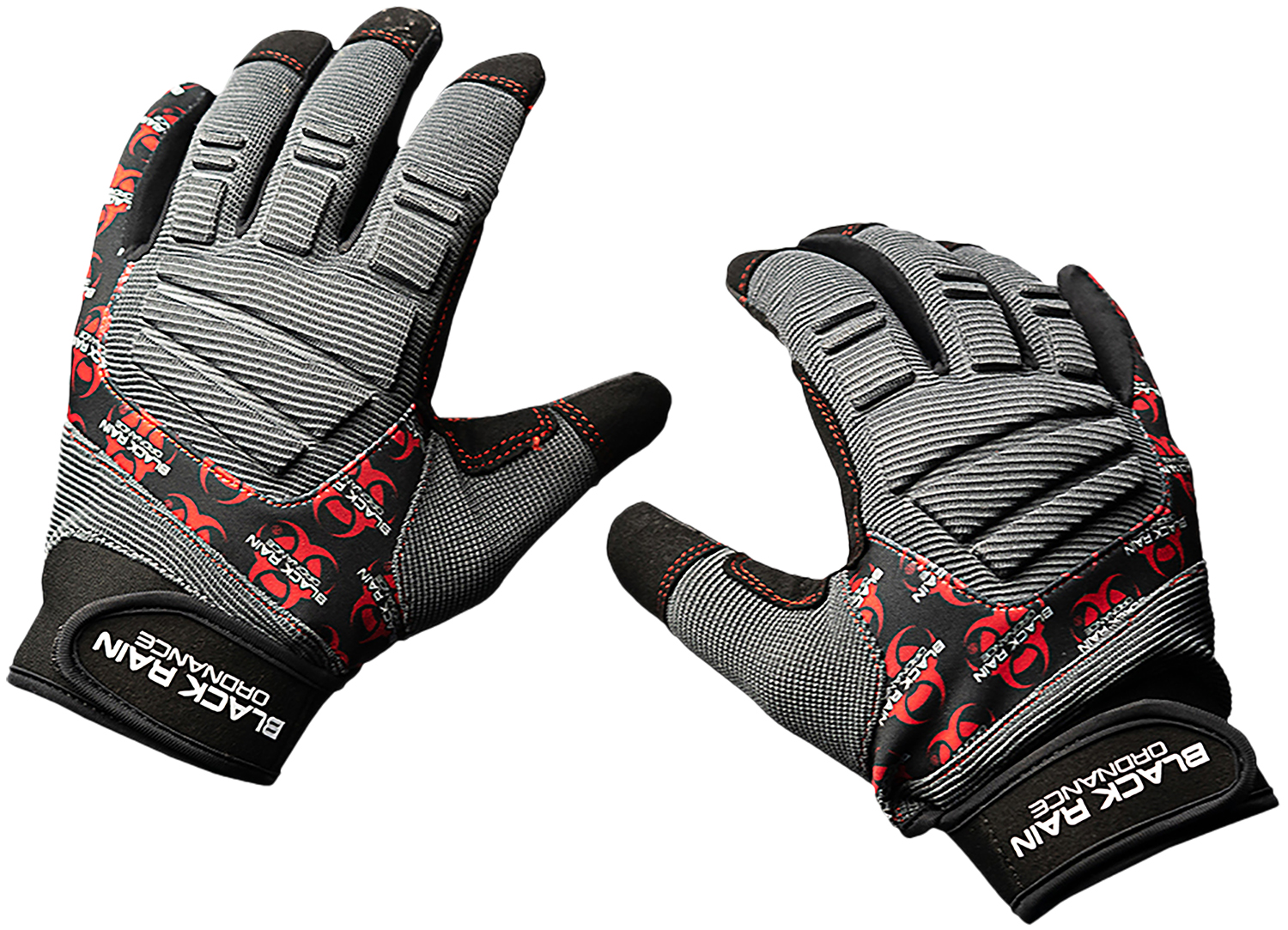Black Rain Ordnance TACTGLOVEGRY/BLK/RDXL Tactical Gloves  Black/Gray/Red XL Velcro | 731919387189