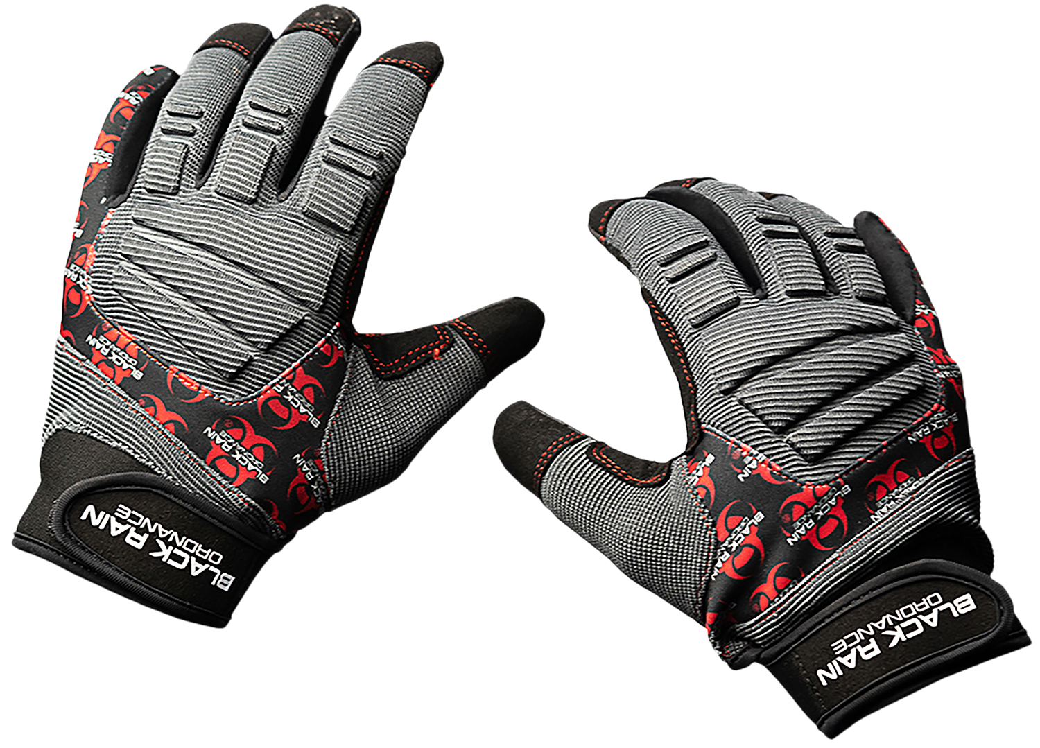 Black Rain Ordnance TACTGLOVEGRY/BLK/RD2XL Tactical Gloves  Black/Gray/Red 2XL Velcro | 731919387196