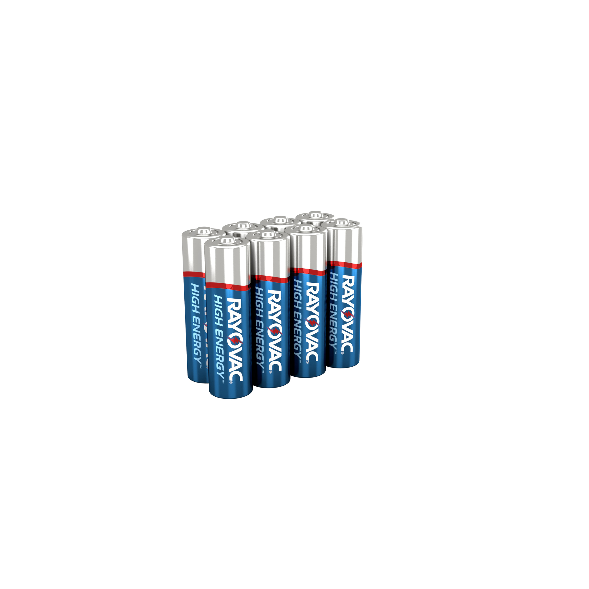 Rayovac 8158T03 AA HIGH ENERGY Alkaline Batteries  Silver/Blue 1.5 Volts 2,700 mAh 8 Single Pack | 012800517725