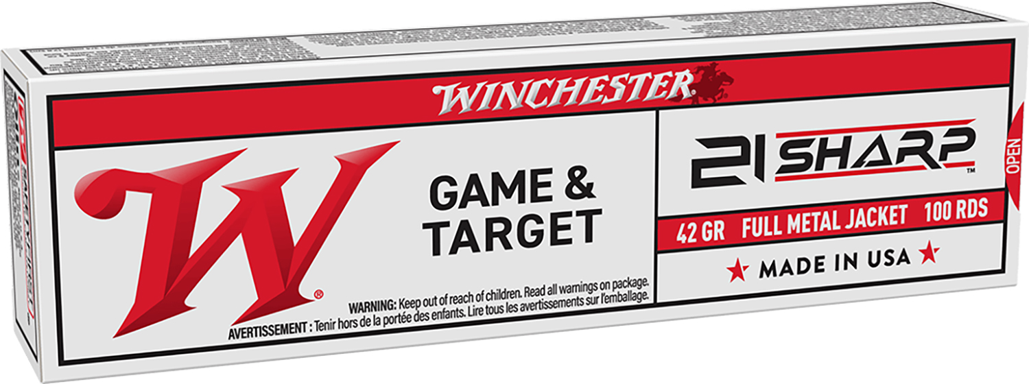 Winchester Ammo USA21 USA  21Sharp 37gr Full Metal Jacket 100 Per Box/20 Case  | .21 SHARP | 020892105003