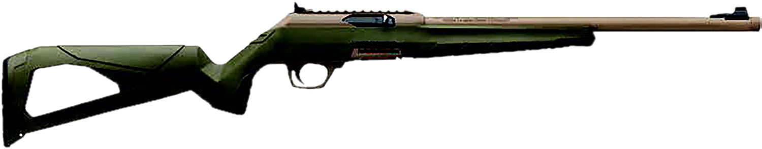 Winchester Repeating Arms 521159102 Wildcat SR 22 LR 101 16.50 Inch Flat Dark Earth Threaded Barrel, Flat Dark Earth Picatinny Rail Polymer Receiver, Adj Cheek Piece  LOP OD Green Synthetic Stock  | .22 LR | 048702027406