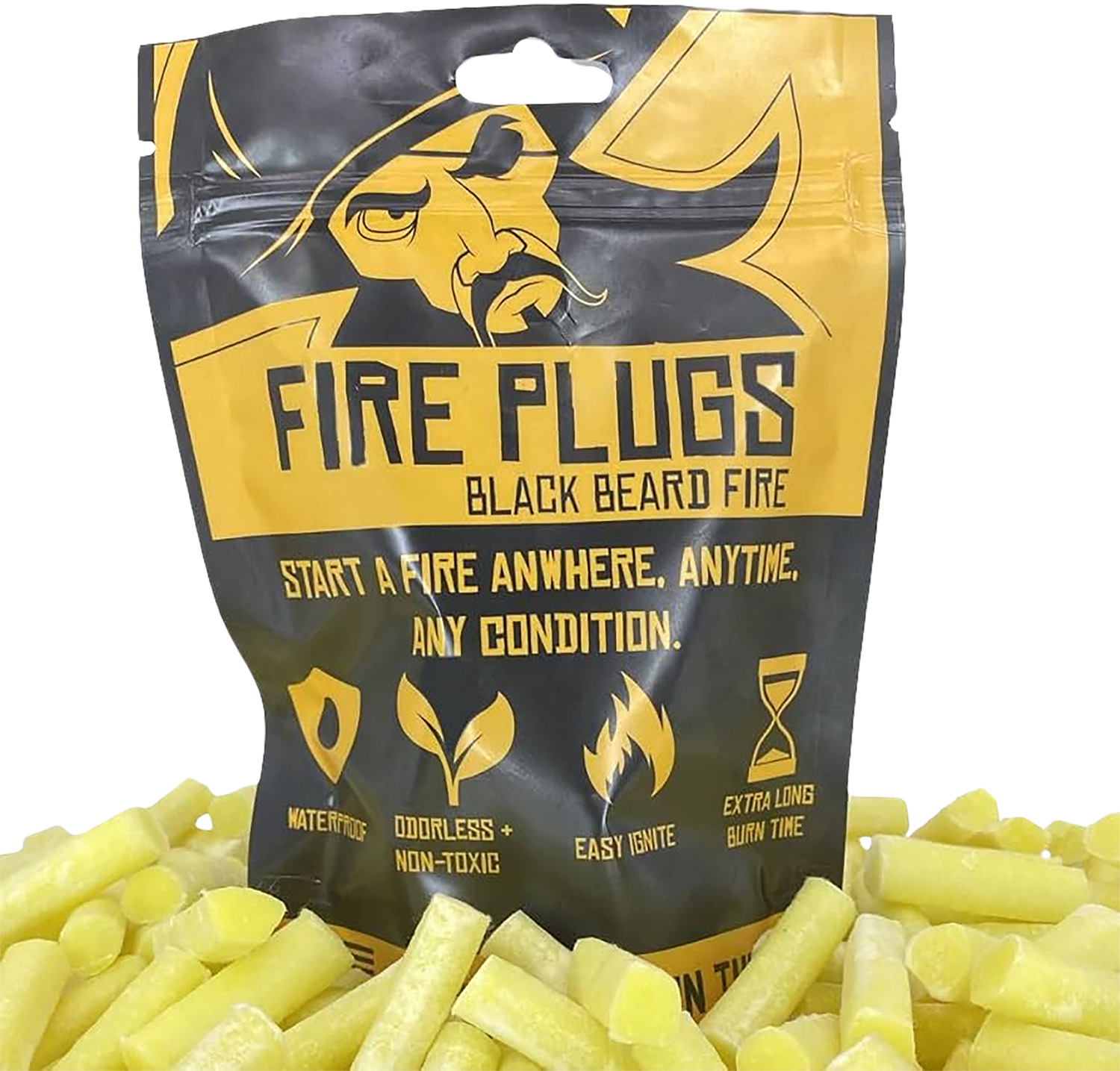 Black Beard Fire Starters PLUG Fire Plug  50 Fire Plugs | 860006832490