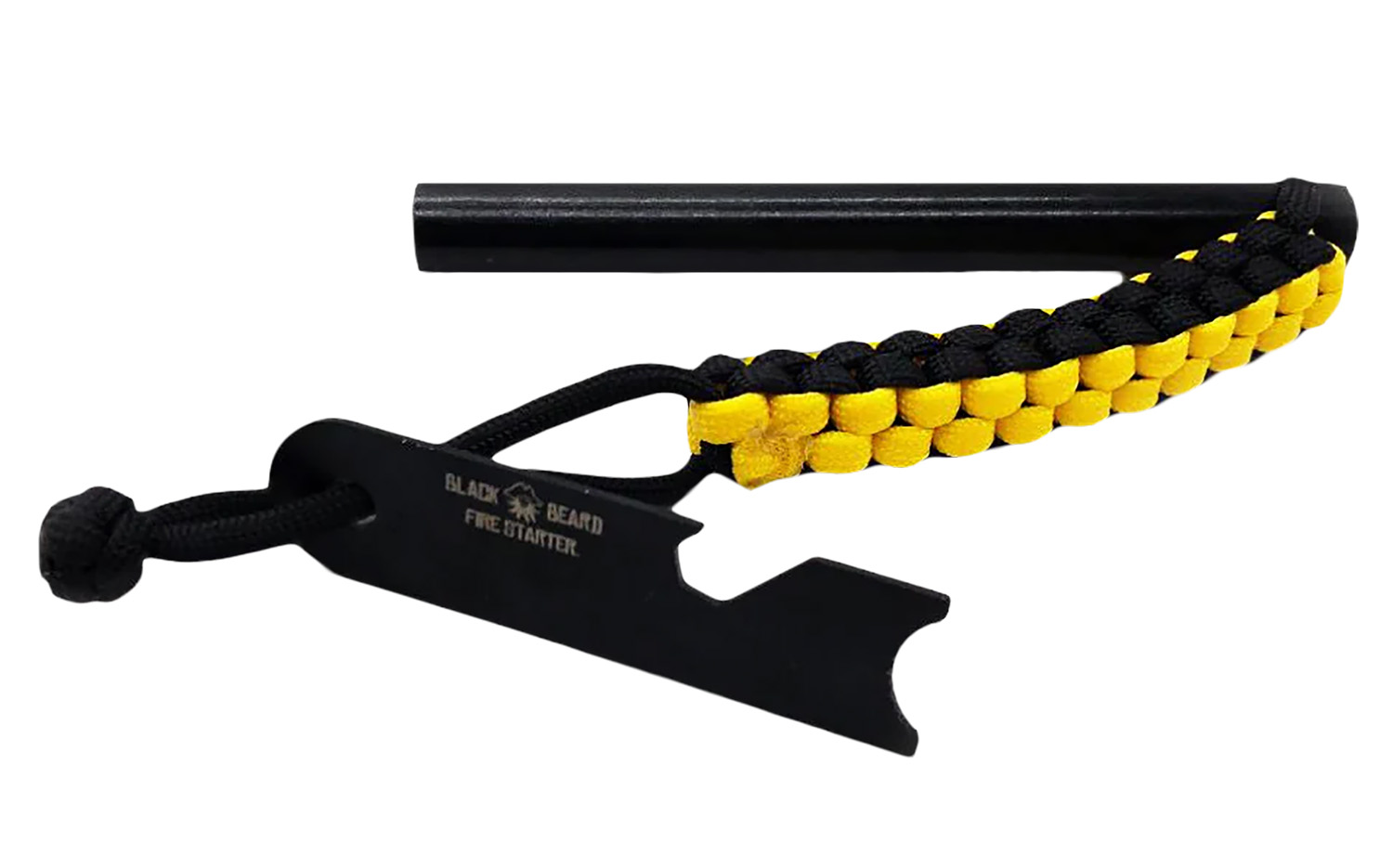Black Beard Fire Starters FR Ferro Rod  Black/Yellow 7 Long | 860006832469