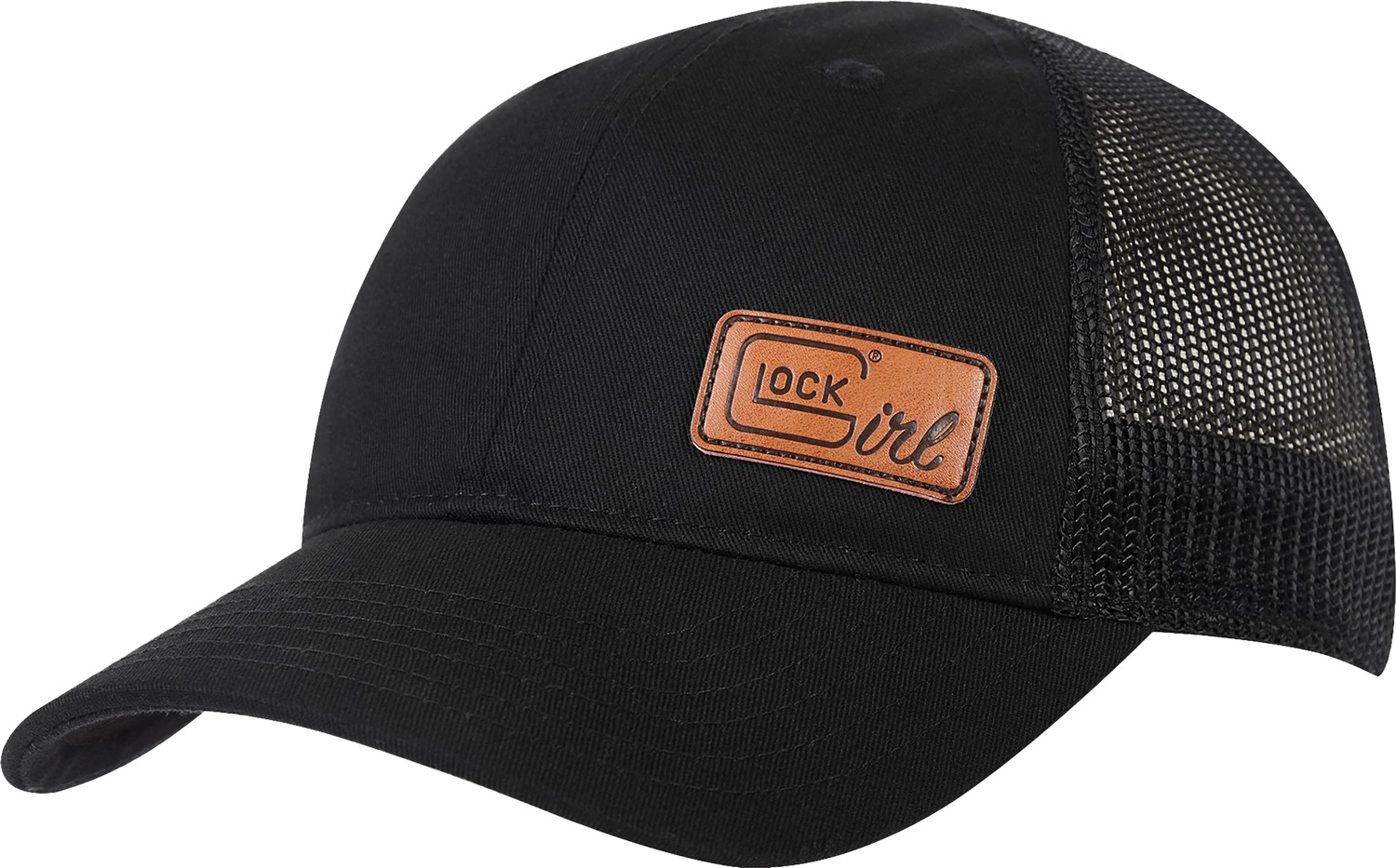 Glock AP96239 Ponytail Hat  Black Leather Glock Girl Patch | 707331434213