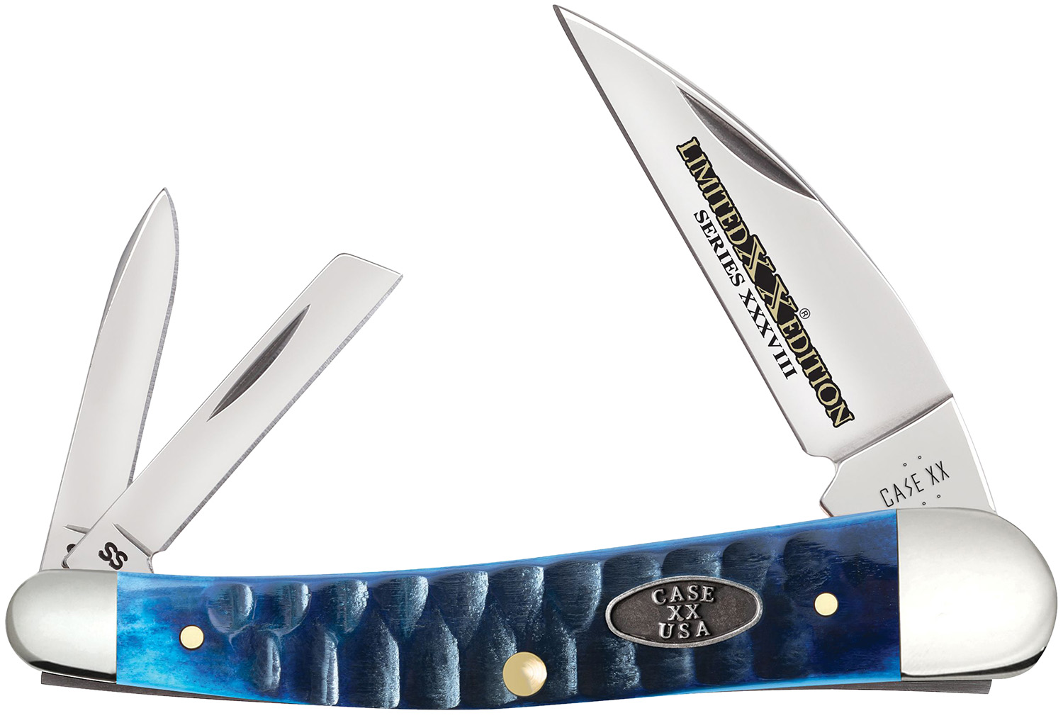 Case 53983 Seahorse Whittler  Ocean Blue Bone Handle | 021205539836