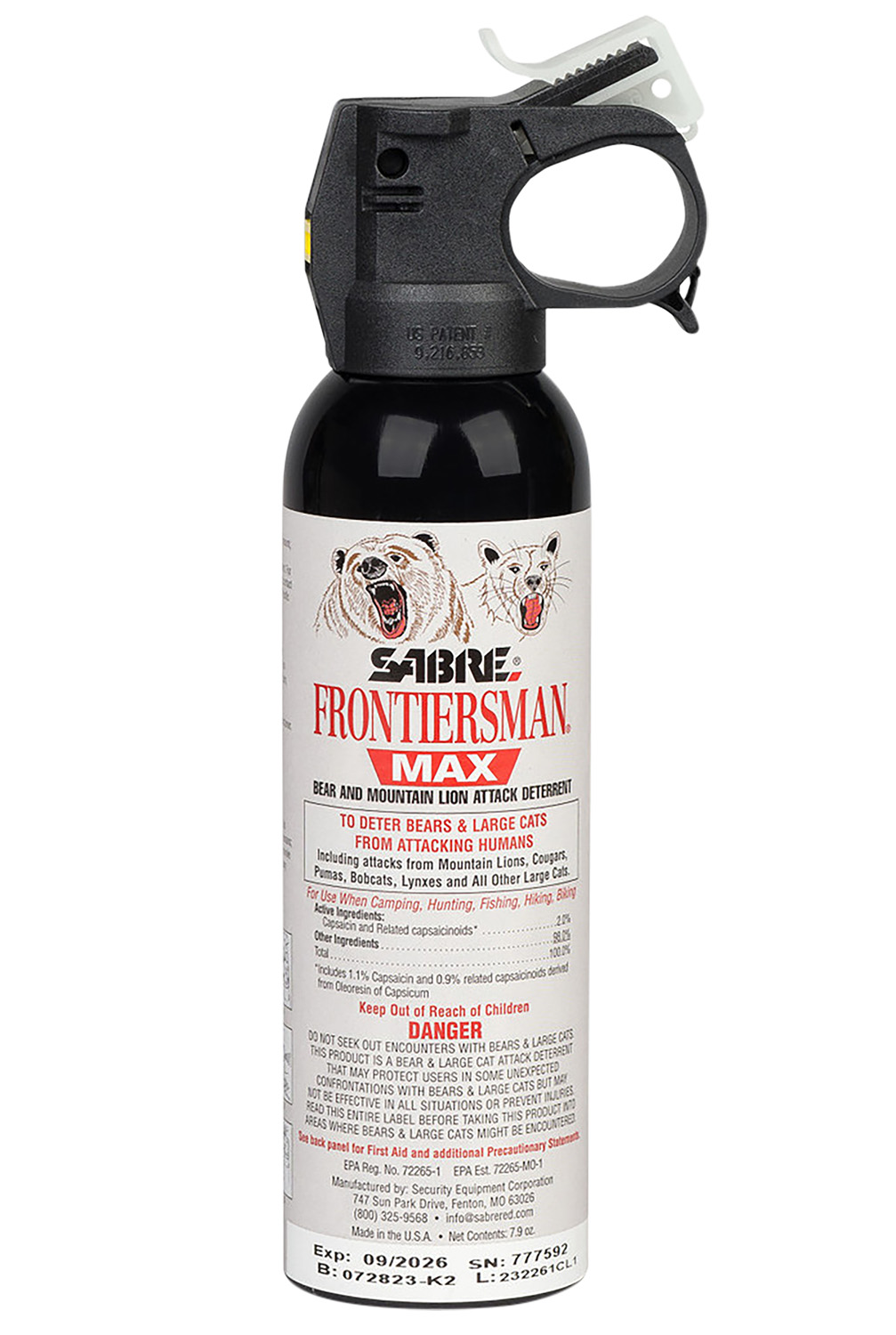 SABRE FRONTIERSMAN MAX BEAR  MNT LION SPRAY 7.9OZ | 023063955599
