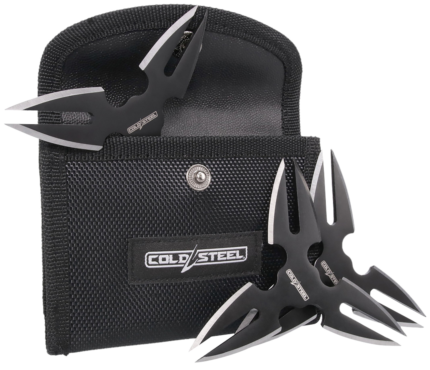 Cold Steel CSTH15STR3PK Throwing Stars  Three 1.50 Inch Black Oxide 420 Stainless Steel Blades Includes Sheath | 888151040294