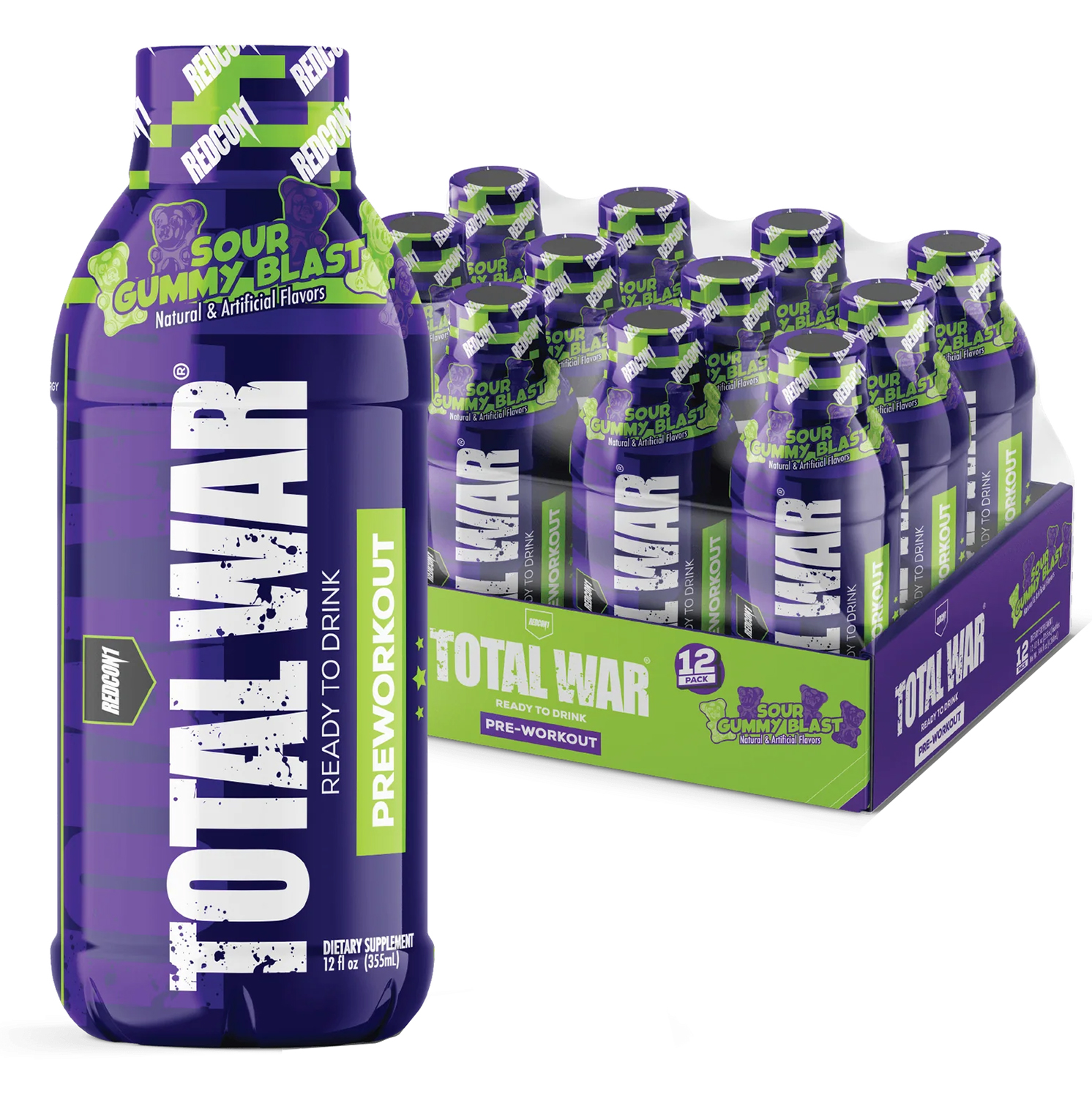 Redcon1 RC1TWRTDSGB12 Total War Ready to Drink Sour Gummy 12 Pack | 810044570175
