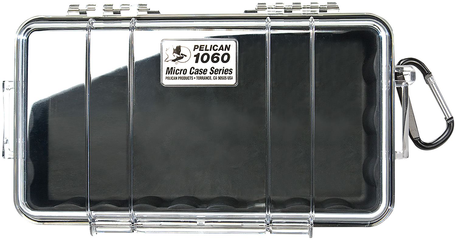 Pelican 1060025100 Micro Case  Black/Clear Polycarbonate 9.88 Inch Long | 019428083946