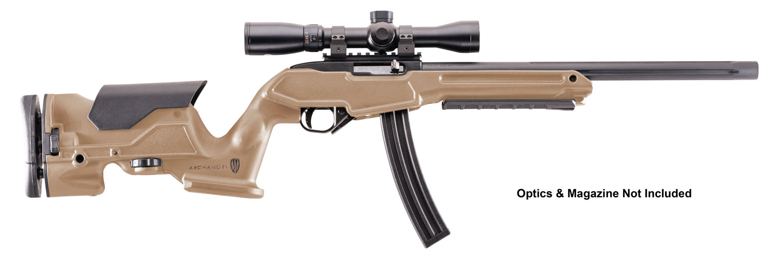 Archangel AAP1022DT Precision Stock  Desert Tan Synthetic Fixed with Adjustable Cheek Riser for Ruger 10/22