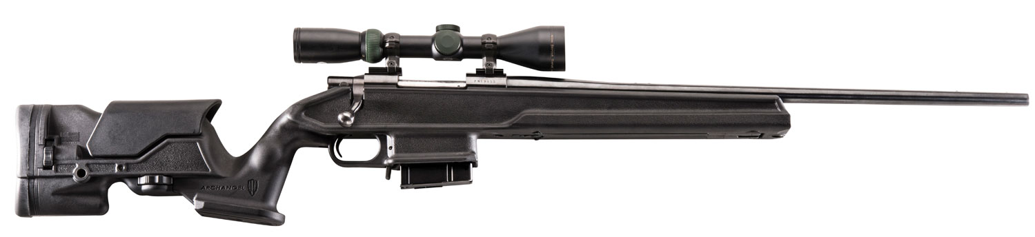 Archangel AA1500 Precision Stock  Black Synthetic Fixed with Adjustable Cheek Riser for Weatherby Vanguard; Howa 1500