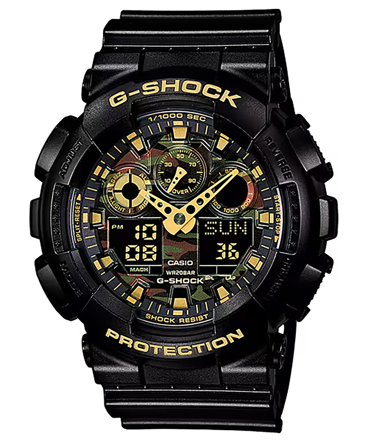 GSHOCK GA100CF1A9    ANALOG DIGITAL BLK/CAMO DIAL | 079767994983