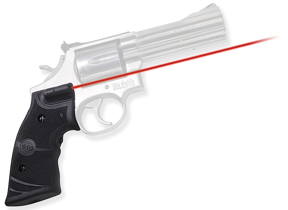 Crimson Trace LG307 Lasergrips  Black w/Red Laser 5mW 633nM Wavelength Fits S&W Hog Hunter K & L Frame Square Butt Grip Mount