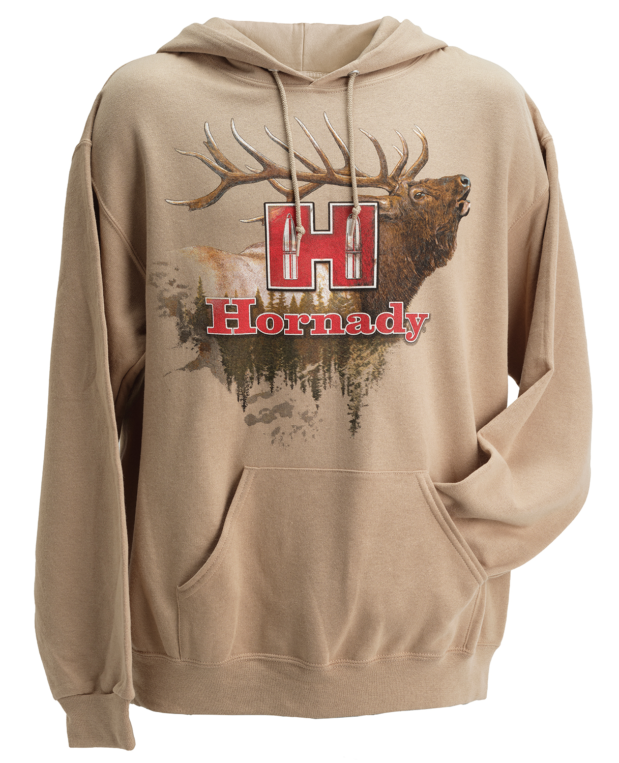 Hornady 99612L Elk  Large Tan/Khaki Hoodie Poly-Cotton | 090255730043