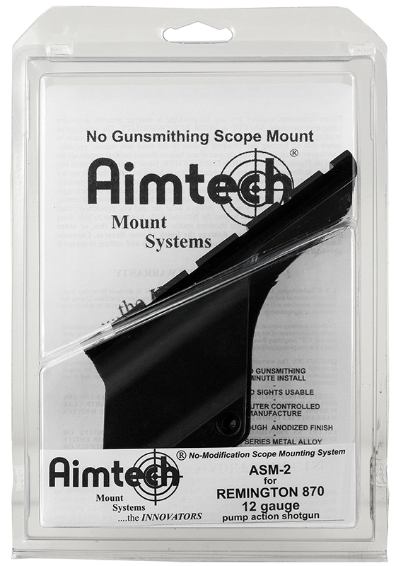 Aimtech ASM2 Scope Mount For Remington 870 12 Gauge Dovetail Style Black Hard Coat Anodized Finish