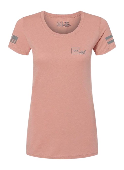 GLK AP96366 GLOCK GIRL FLAG TEE 2XL PINK | 764503067662