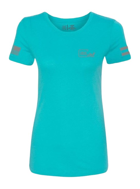 GLK AP96447 GLOCK GIRL FLAG TEE 2XL TEAL | 764503070334