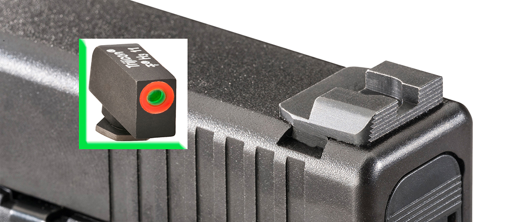 AmeriGlo GL434 Hackathorn Set Tritium Green w/Orange Outline Black Frame Compatible w/Glock 20/21/29/30/31/32/36/40/41 Gen1-4