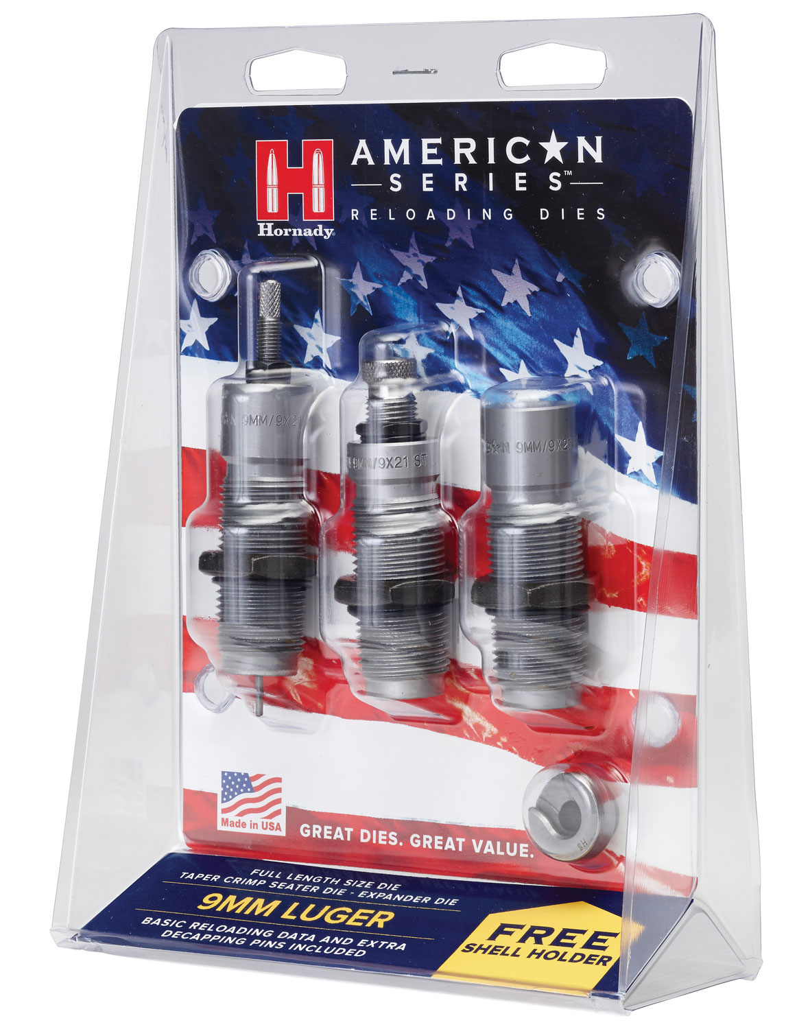 Hornady 486515 American 3-Die Set 9mm Luger