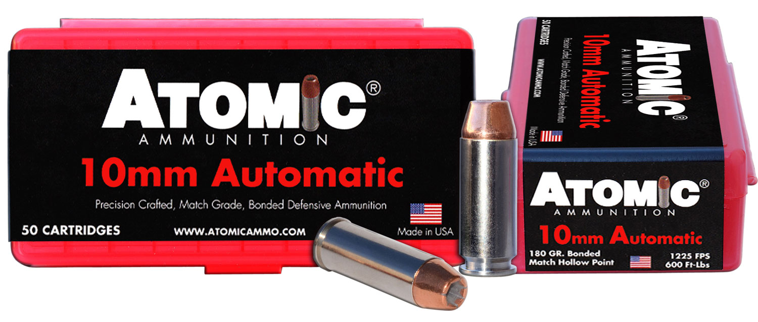 Atomic Ammunition 00432 Pistol  10mm Auto 180 gr Bonded Match Hollow Point 50 Per Box/10 Cs