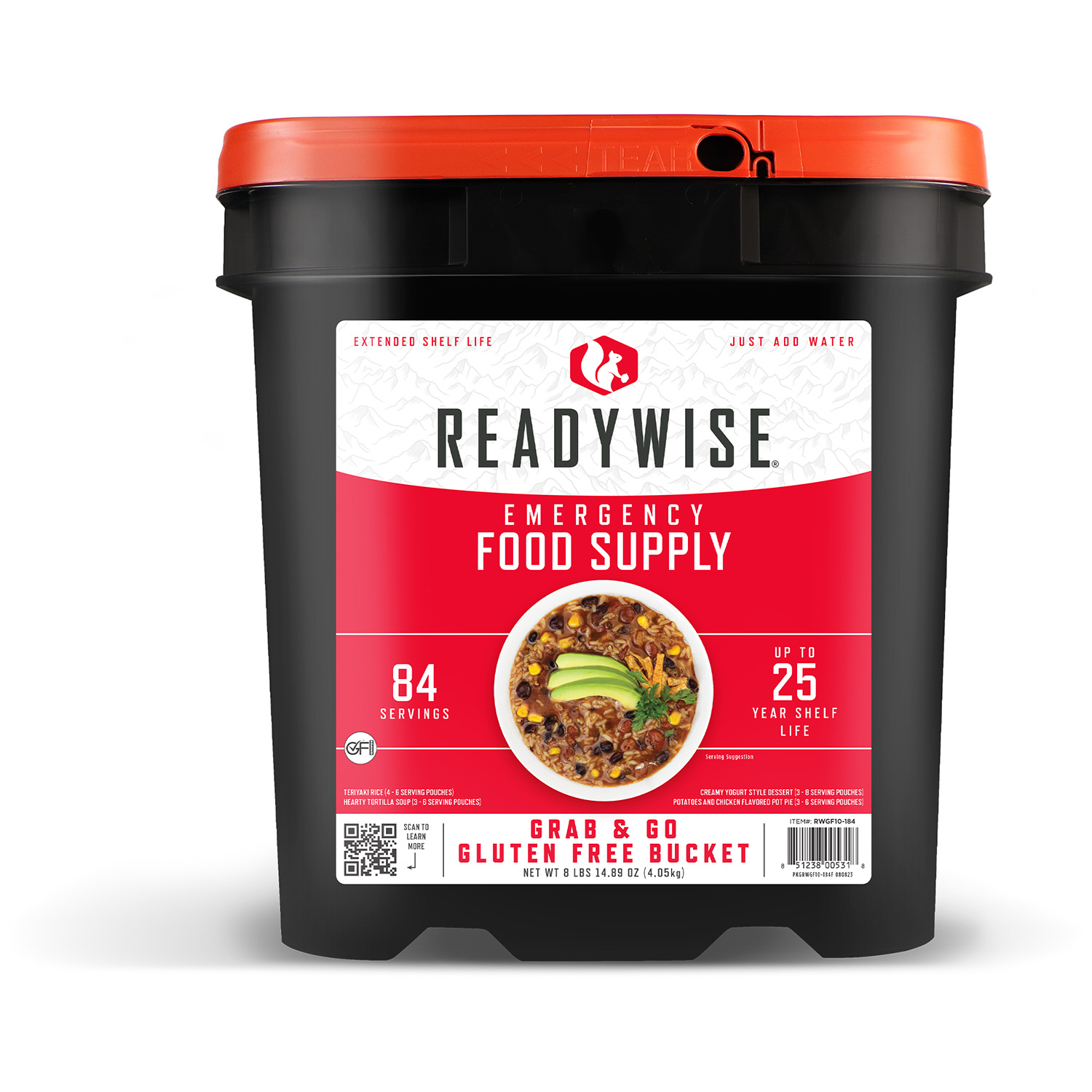 ReadyWise RWGF01184 Gluten Free Freeze Dried Entrees 84 Servings Per Bucket | 851238005318