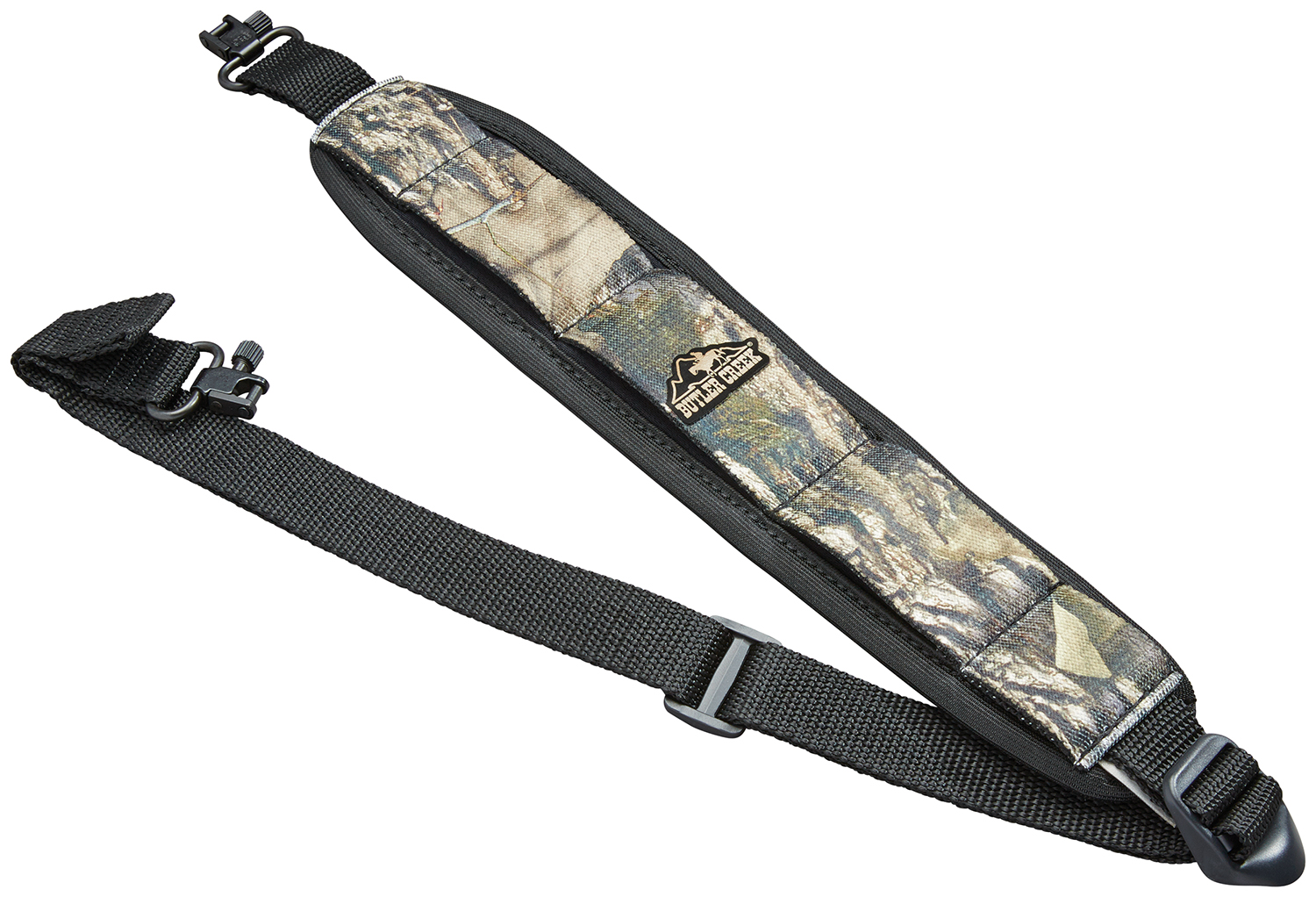 Butler Creek 181017 Comfort Stretch  Sling Mossy Oak Break-Up Country Neoprene with Non-Slip Grippers, Adjustable Design, QD Swivels for Rifles