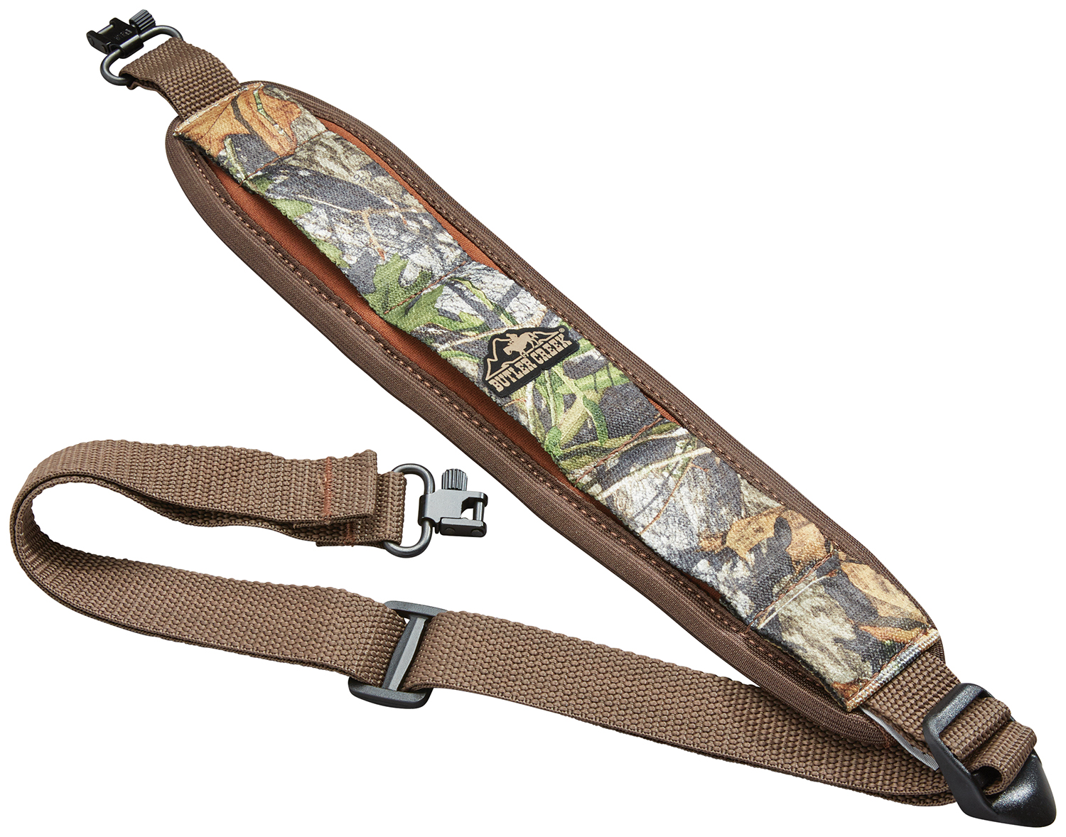 Butler Creek 181018 Comfort Stretch Sling made of Mossy Oak Obsession Neoprene with Non-Slip Grippers, Adjustable Design & QD Swivels for Rifles