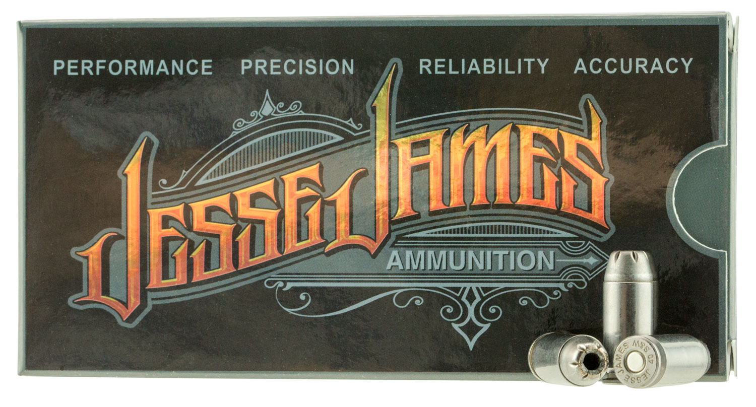 Ammo Inc 40180HPJJ Jesse James 40 Smith & Wesson (S&W) 180 GR Hollow Point 50 Bx/ 20 Cs