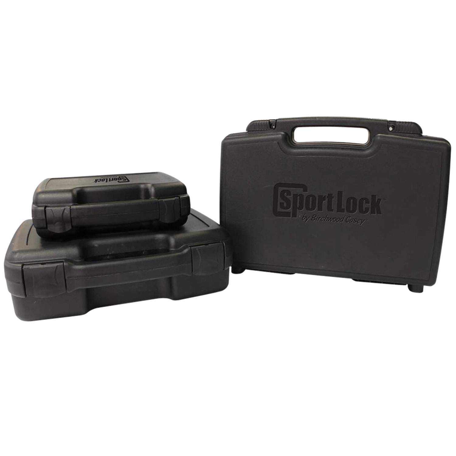 Birchwood Casey 03004 SportLock Single Handgun Case made of Molded Plastic with Black Finish, Snaps, Foam Padding & is Lockable 7.50