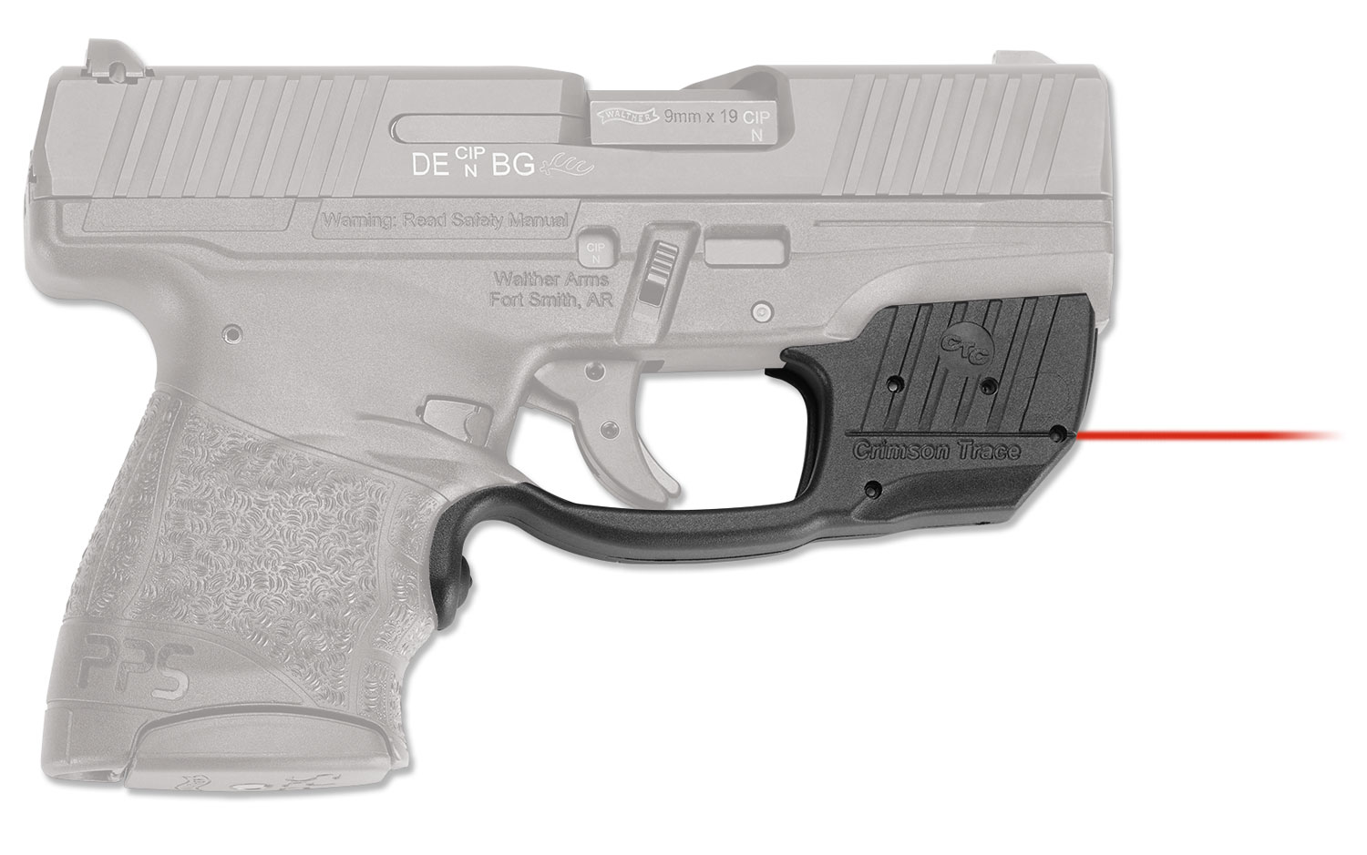 Crimson Trace LG482 Laserguard  5mW Red Laser with 633nM Wavelength & 50 ft Range Black Finish for Walther PPS M2