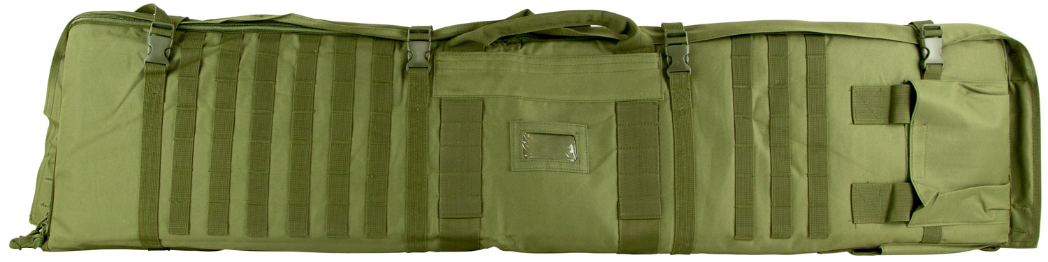 NcStar CVSM2913G VISM Deluxe Rifle Case with MOLLE Webbing, ID Window, Padding & Green Finish Folds out to 66