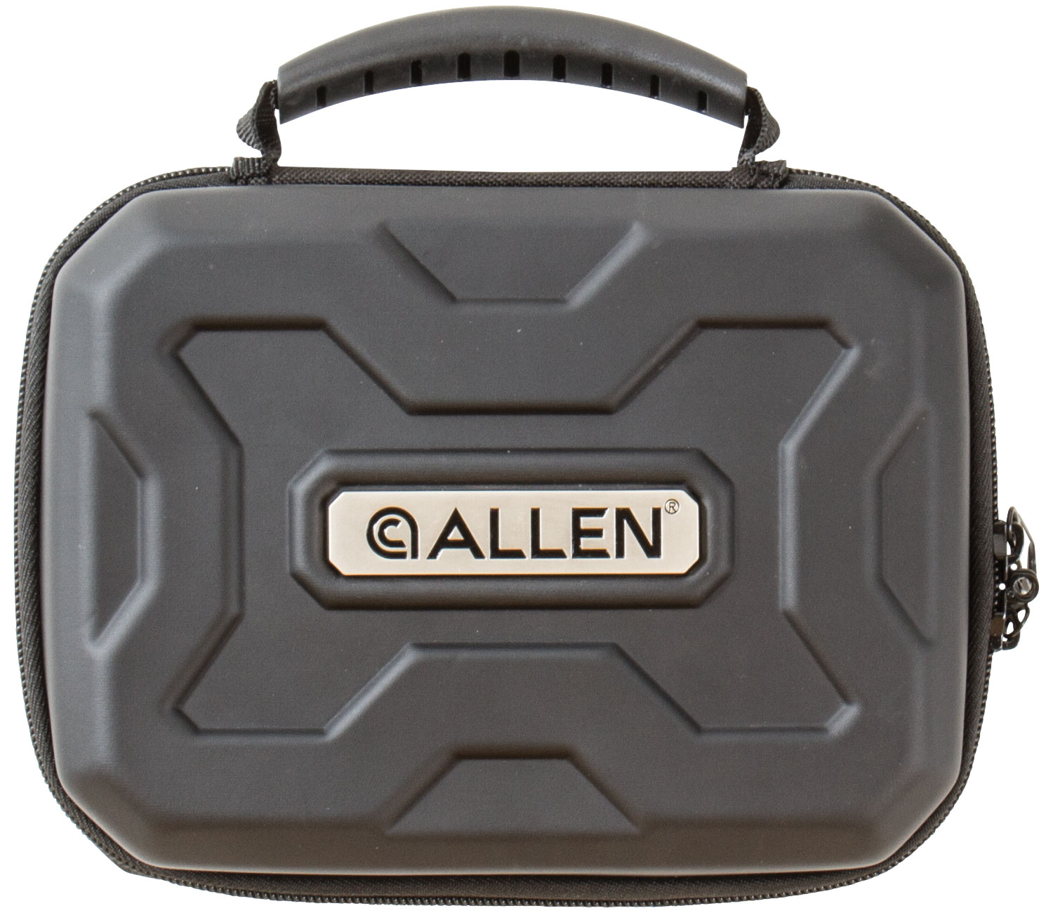 Allen 827 EXO Handgun Case made of Polymer with Black Finish, Molded Carry Handle, Egg Crate Foam & Lockable Zippers 7