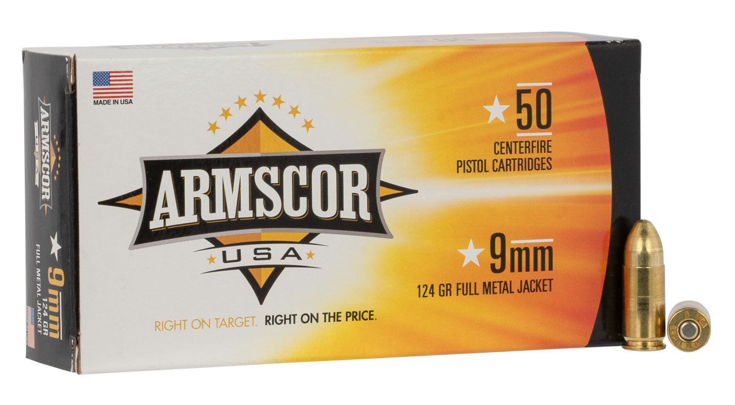 Armscor FAC94 USA  9mm Luger 124 gr Full Metal Jacket (FMJ) 50 Per Box/20 Cs