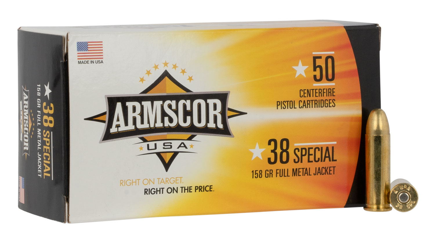 Armscor FAC3817N USA  38 Special 158 gr Full Metal Jacket (FMJ) 50 Per Box/20 Cs