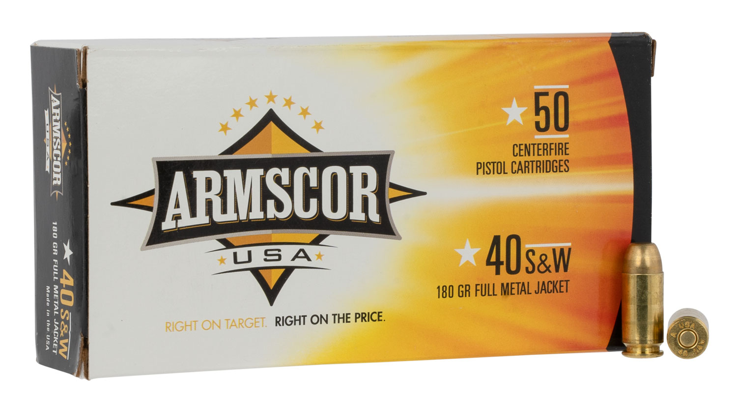 Armscor FAC402N USA  40 S&W 180 gr Full Metal Jacket (FMJ) 50 Per Box/20 Cs