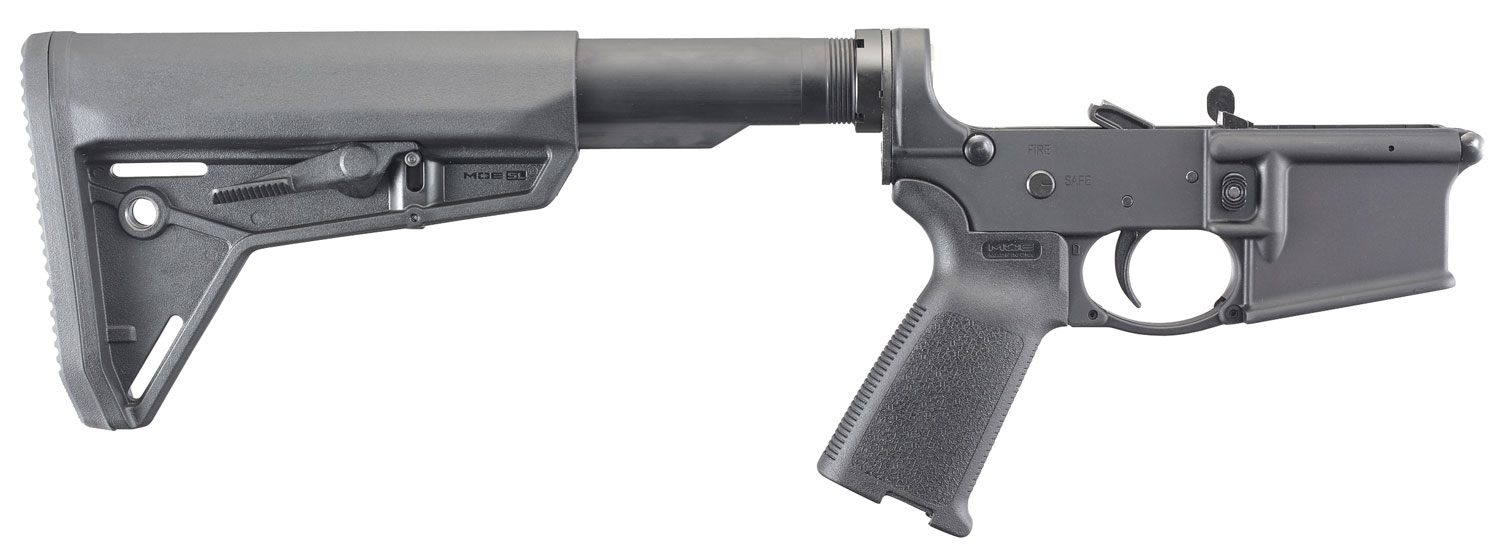 Ruger 8516 AR-556 Lower Hard Coat Anodized 7075-T6 Aluminum, Magpul MOE SL 6 Position Stock, Ruger Elite 452 Two Stage AR-Trigger, Magpul MOE Grip