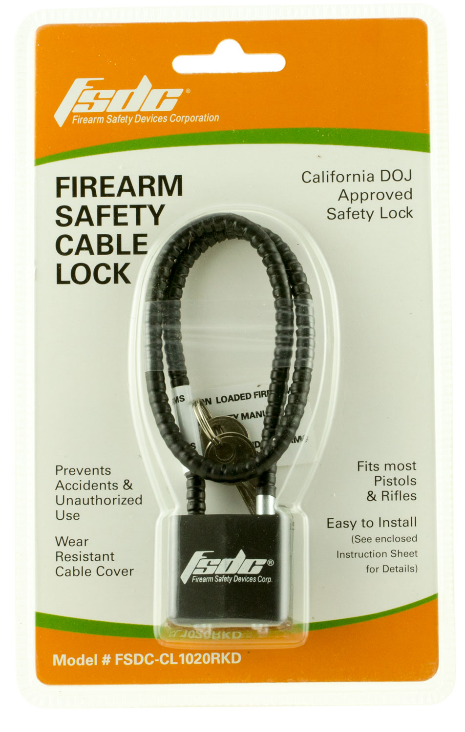 Firearm Safety Devices Corporation Tl3050rkd FSDC Keyed Trigger Lock Ca Key for sale online 