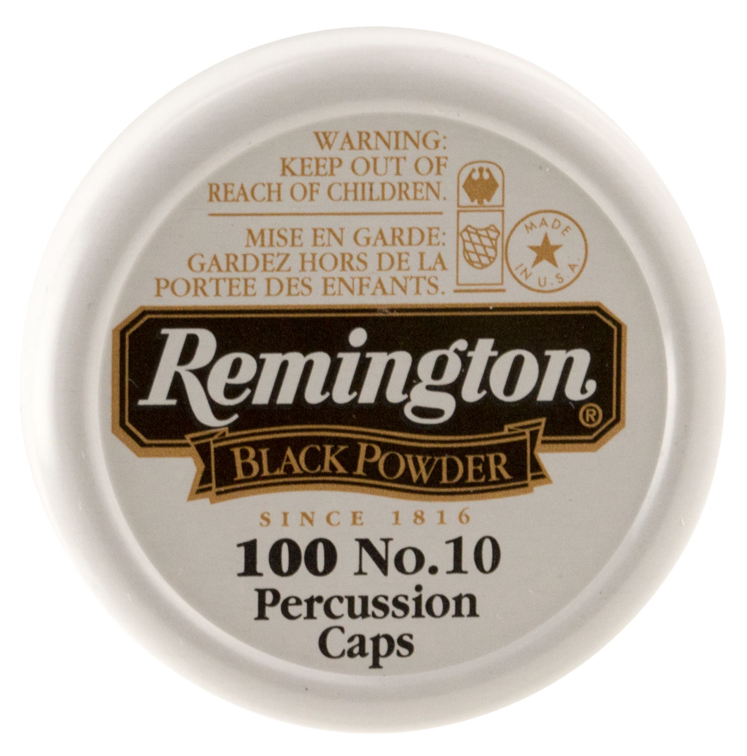 Remington Ammunition X22617 #10 Percussion Caps Black Powder Brass 100 BX/ 50 CS