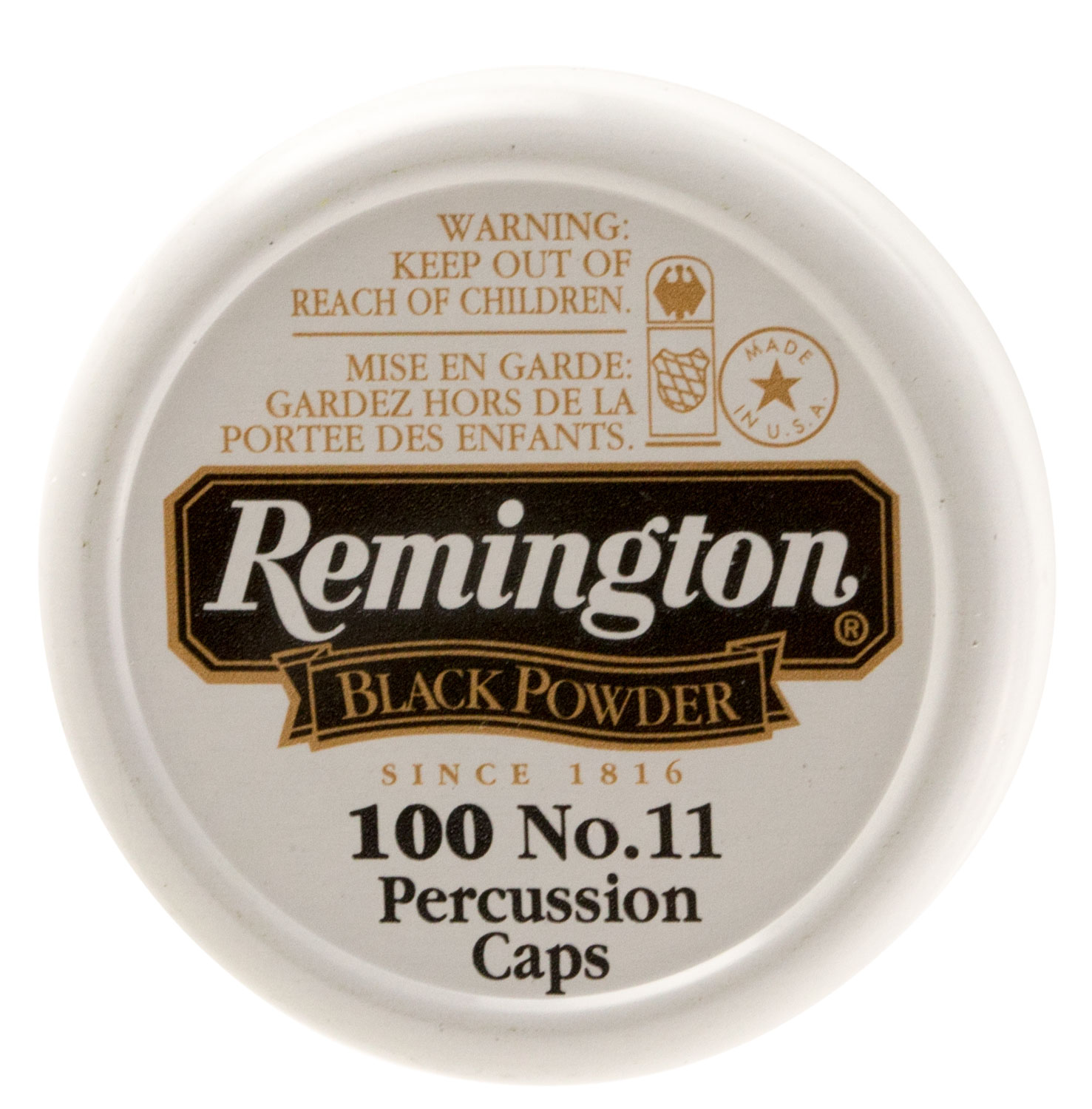 Remington Ammunition X22619 #11 Percussion Caps Black Powder Brass 100 BX/50 CS
