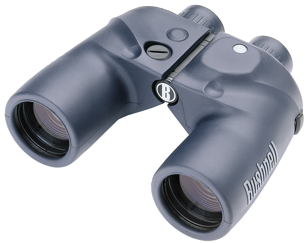 Bushnell 137500 Marine w/Compass 7x50mm Illuminated Compass/Raging Reticle BaK-4 Porro Prism Blue Rubber Armor