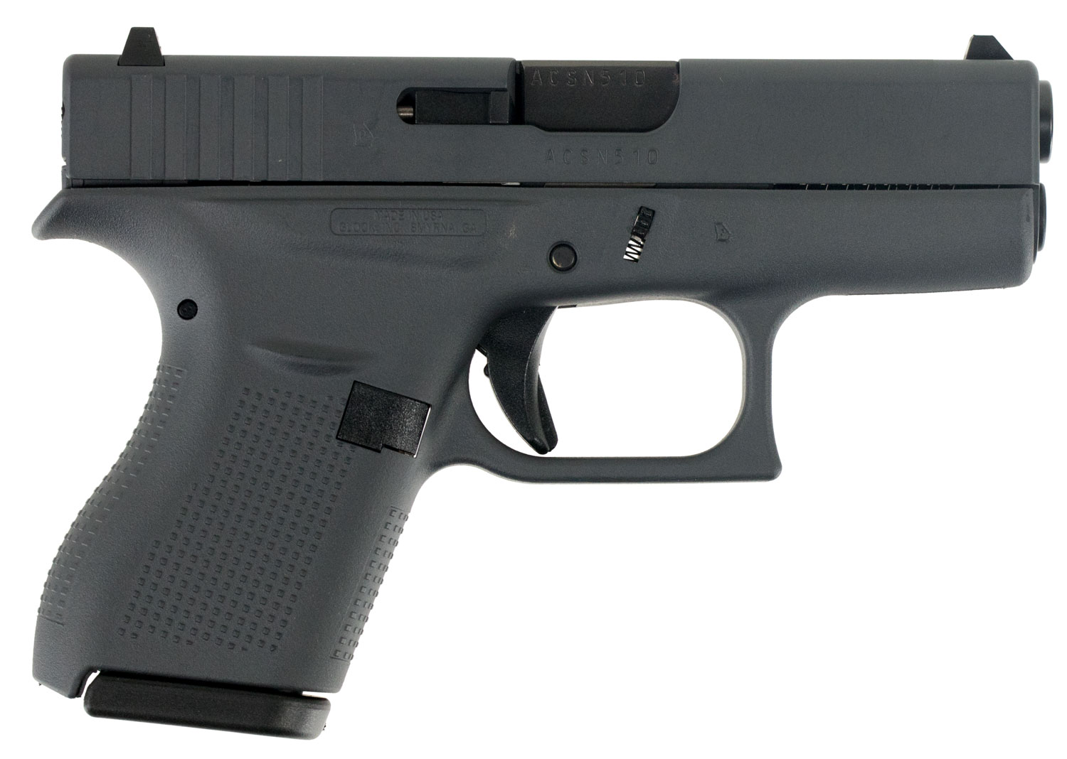 Glock UI4250201SNP G42 Subcompact Double 380 Automatic Colt Pistol ACP 3.25 Inch 61 Gray Polymer Grip/Frame Grip Gray | 682146001877