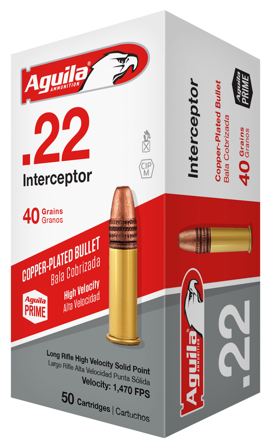 Aguila Interceptor Rimfire Ammunition .22 LR 40 gr CPSP 1470 fps 50/rd