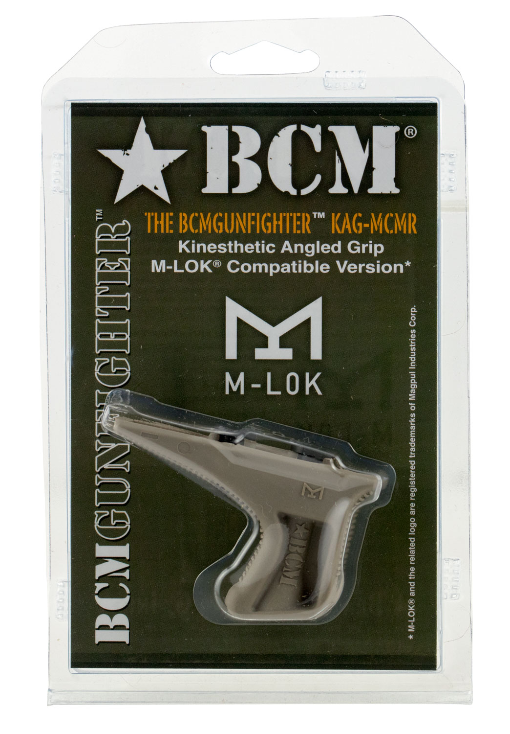 BCM KAGMCMRFDE BCMGunfighter Kinesthetic Angled Grip MOD 3 Made of Polymer With Flat Dark Earth Finish for M-Lok