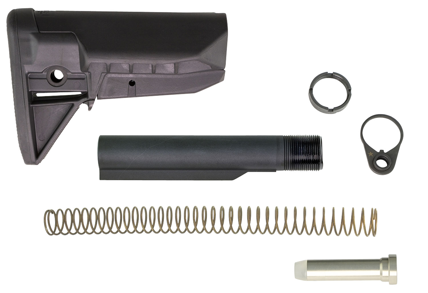 BCM GFSKMOD0SPMD BCMGunfighter Mod 0 Stock Kit Black Synthetic with SOPMOD Widebody Cheekweld for AR-15