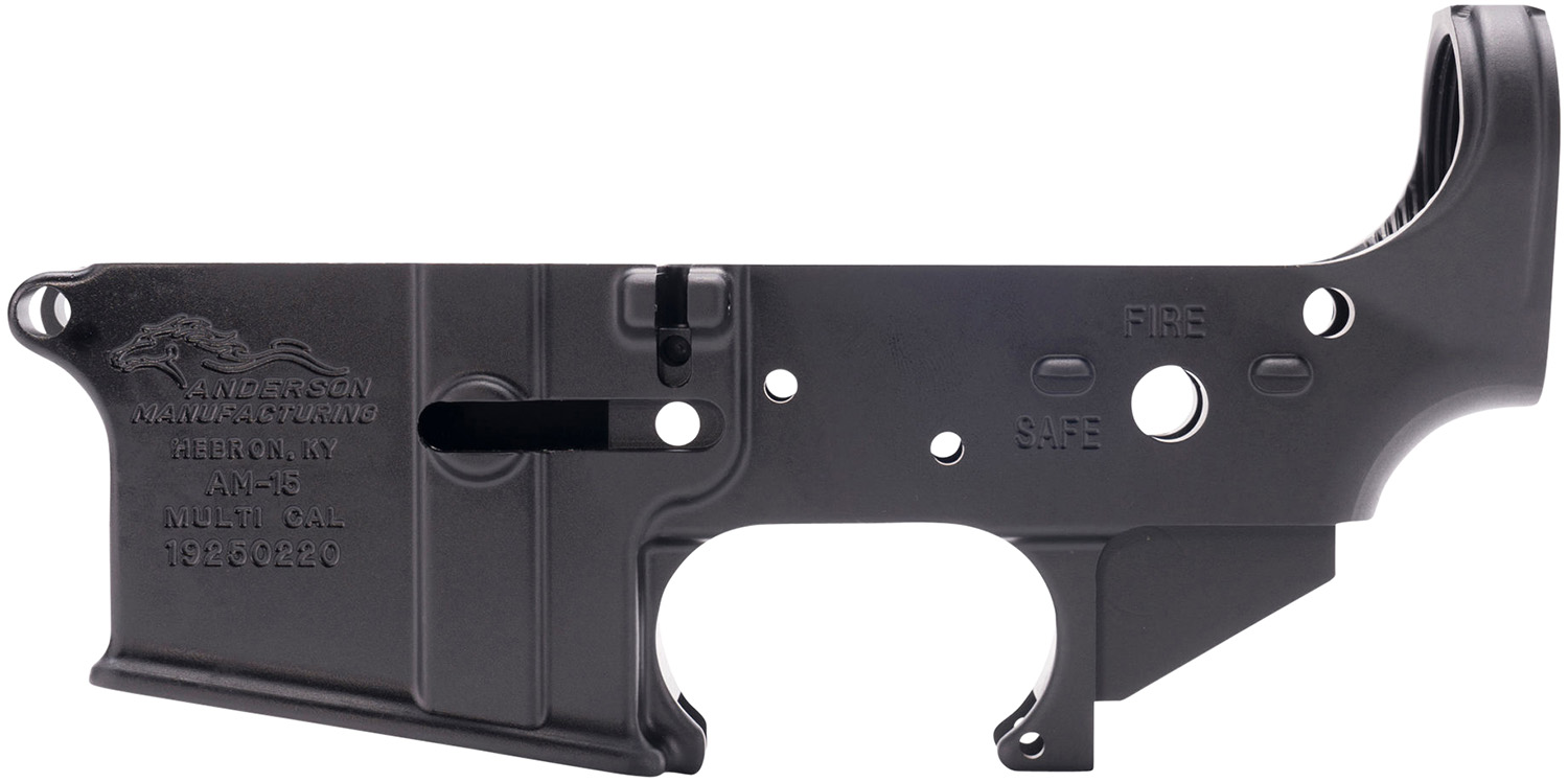 Anderson D2K067A000OP Receiver  Multi-Caliber Black Anodized Finish 7075-T6 Aluminum Material with Mil-Spec Dimensions for AR-15
