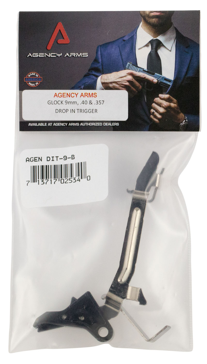 Agency Arms DIT-9-B Drop-In  fits Glock 9, 40, 357 Not 42,43 Black Flat 3.50 lbs