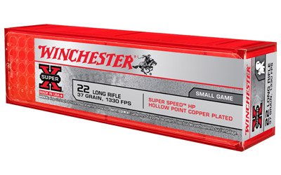 Winchester Ammo X22LRHSS1 SuperX  22 LR 37 gr Super Speed Hollow Point Copper Plated 100 Bx/20 Cs  | .22 LR | 020892102026