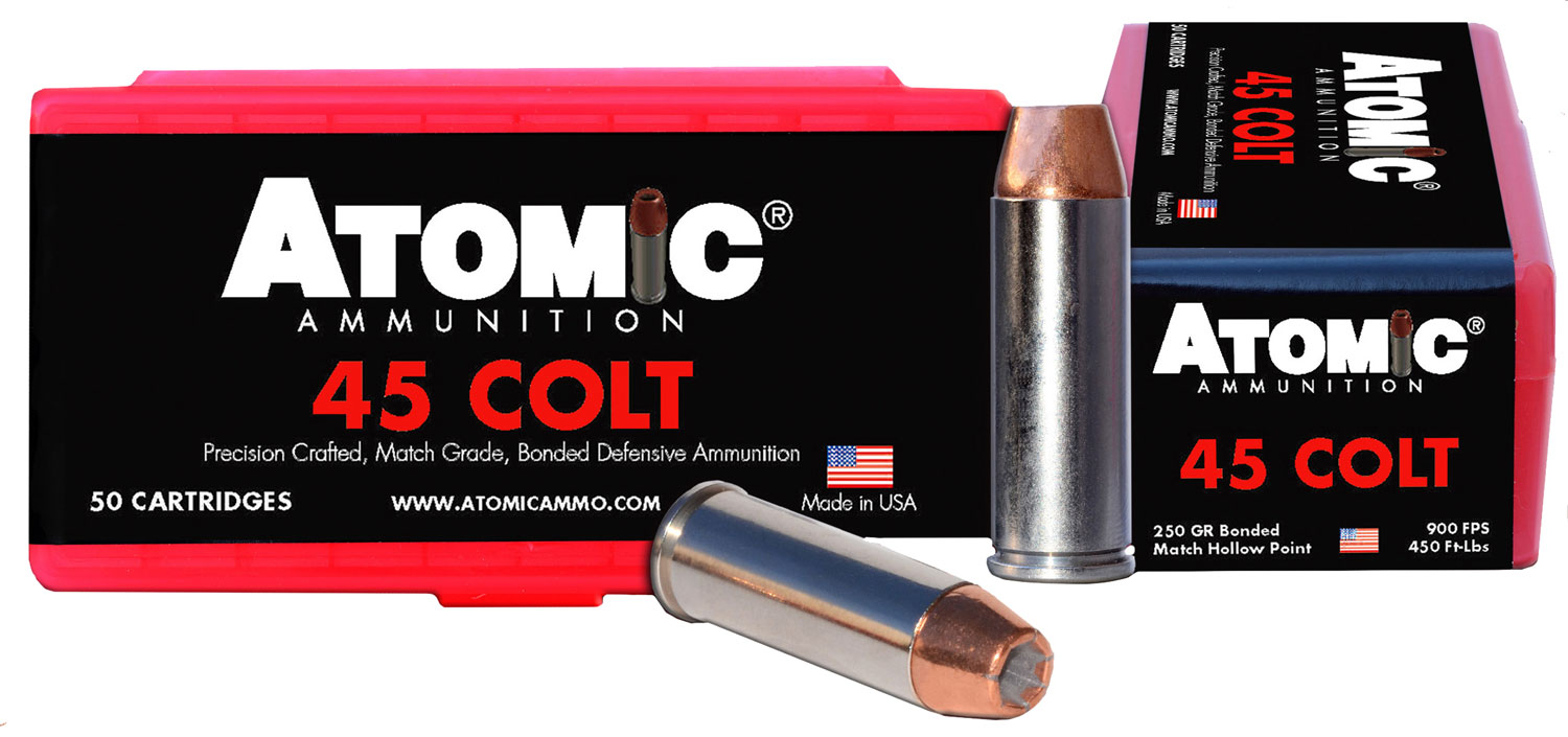 Atomic Ammunition 00444 Pistol  45 Colt (LC) 250 gr Bonded Match Hollow Point 50 Per Box/10 Cs